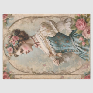 Papel De Seda Mujer Victoriana Vintage Shabby Chic