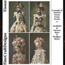 Papel De Seda Mujeres Barroco y Steampunk y Calaveras DQ7L Decou