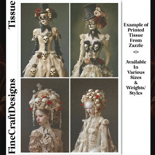 Papel De Seda Mujeres Barroco y Steampunk y Calaveras DQ7L Decou