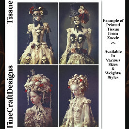 Papel De Seda Mujeres Barroco y Steampunk y Calaveras DQ7LF Deco