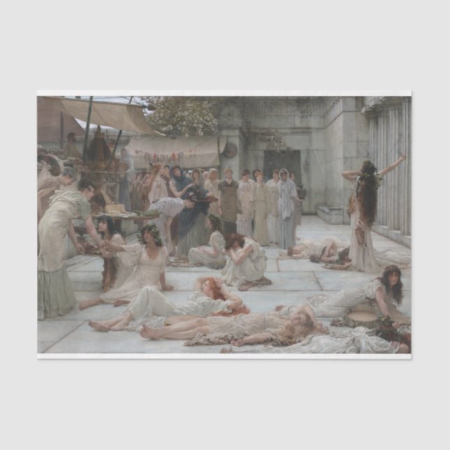 Papel De Seda Mujeres de Amphissa (por Sir Lawrence Alma-Tadema) (Anverso)