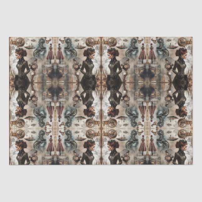 Papel De Seda Mujeres de Steampunk (Anverso)