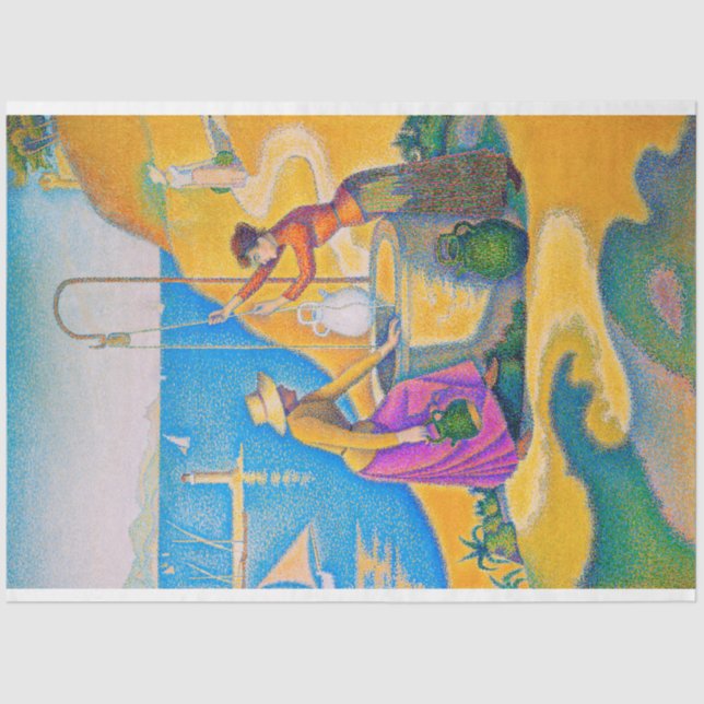 Papel De Seda Mujeres en el pozo, Signac (Anverso)