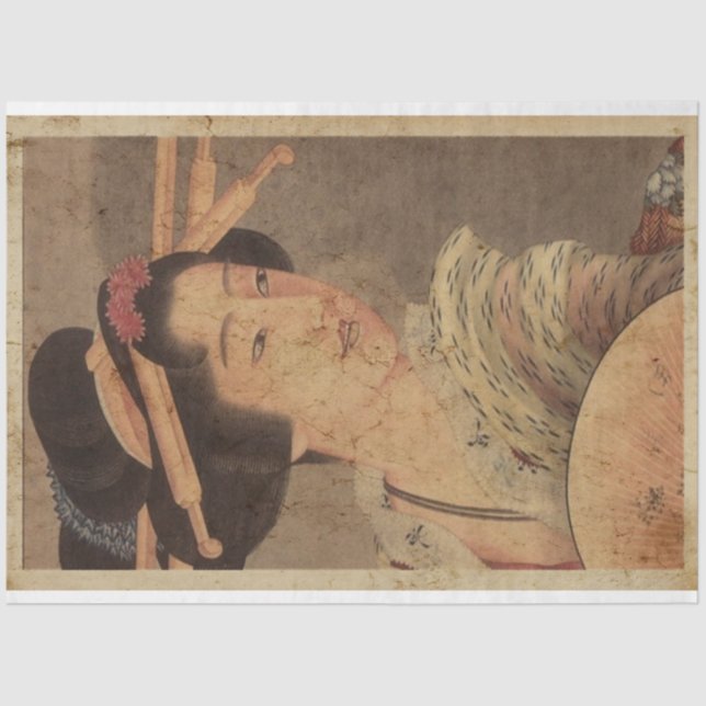 Papel De Seda Mujeres japonesas de madera bloquean el estilo Uki (Anverso)