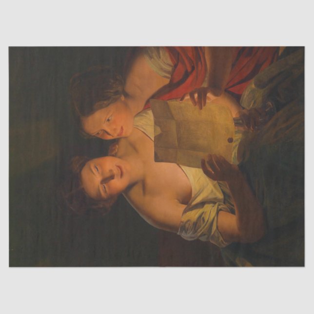 Papel De Seda Mujeres leyendo una carta de amor (de Waldmüller) (Anverso)