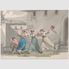 Papel De Seda Mujeres luchando en Roma, Italia (Escena histórica