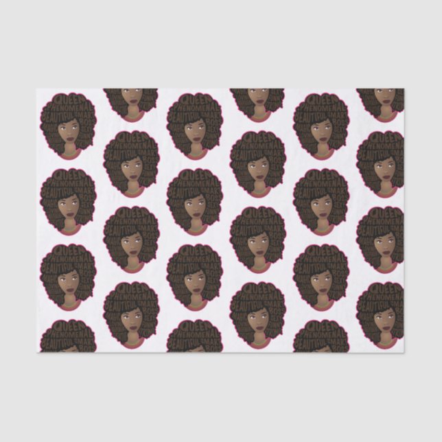 Papel De Seda Mujeres motivadoras negras, pelo natural (Anverso)