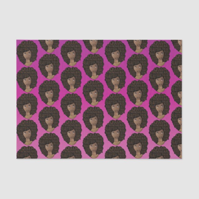 Papel De Seda Mujeres negras motivadoras, magenta rosada (Anverso)