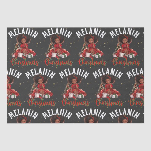 Papel De Seda Mujeres negras Navidades melanin sista Xmas Sistas (Anverso)