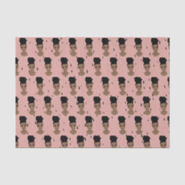 Papel De Seda Mujeres negras, tonos dorados, puntos negros, rosa