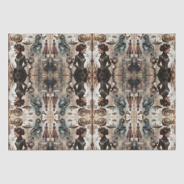 Papel De Seda Mujeres Steampunk (Anverso)