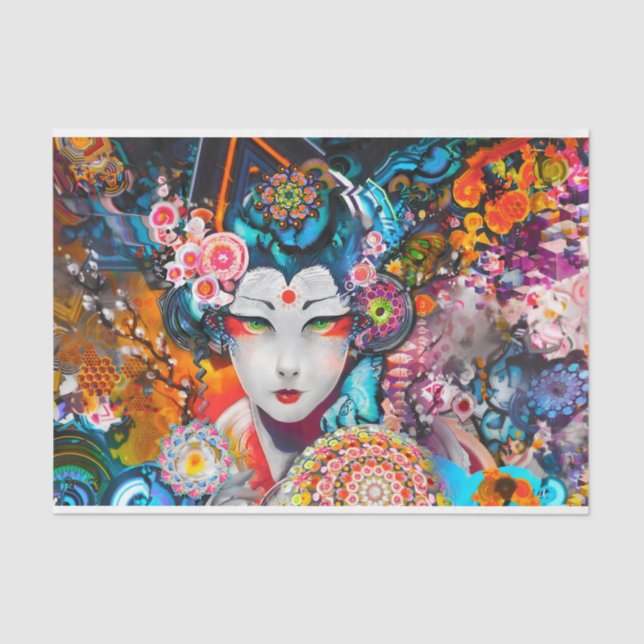 Papel De Seda Multicolor Chica japonés (Anverso)