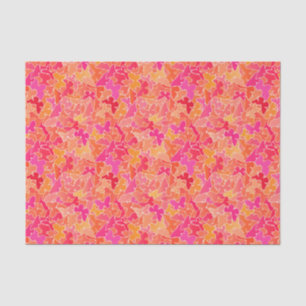 Papel De Seda Multitud de mariposas, del naranja rosado y