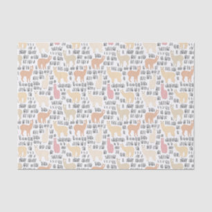 Papel De Seda Multitud del modelo de las alpacas