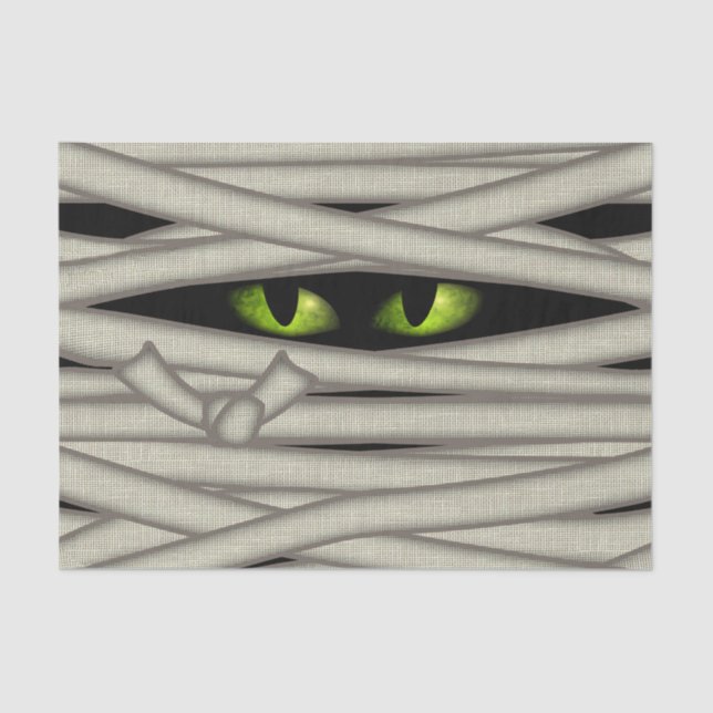 Papel De Seda Mummy Eyes Halloween Green ID685 (Anverso)