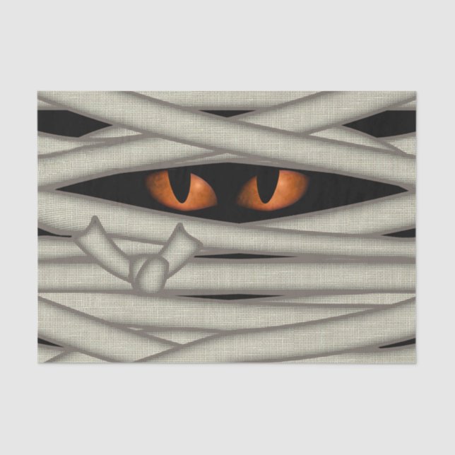 Papel De Seda Mummy Eyes Halloween Naranja ID685 (Anverso)