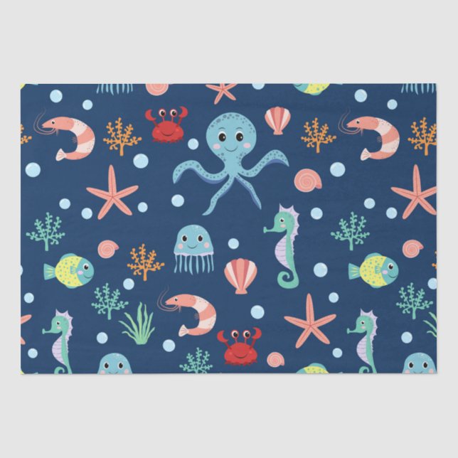 Papel De Seda Mundo Marino (Anverso)
