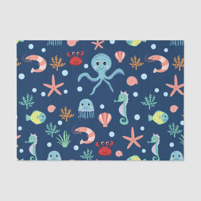 Papel De Seda Mundo Marino (Anverso)