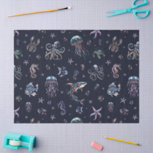 Papel De Seda Mundo Subacuático Oscuro Gótico