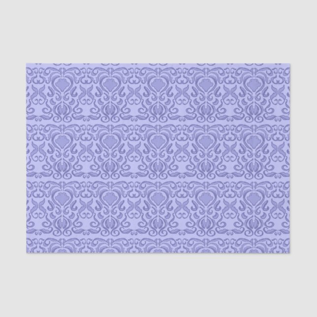 Papel De Seda Mundo Viejo de Periwinkle Blue Damask 2022 (Anverso)