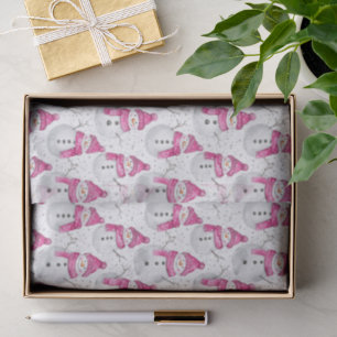 Papel De Seda Muñeca de nieve glamurosa rosa de Navidad
