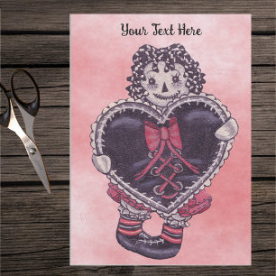 Papel De Seda Muñeca de trapo sonriente gótica con cabello de hi
