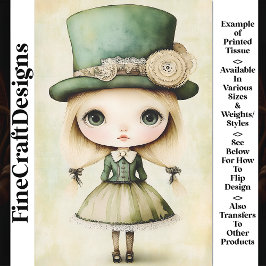 Papel De Seda Muñeca Steampunk Encantadora y Caprichosa, Decoupa