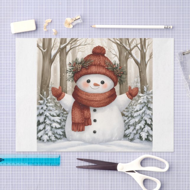 Papel De Seda Muñeco de nieve (Artesanía)