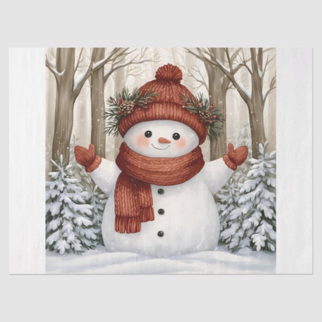 Papel De Seda Muñeco de nieve (Anverso)
