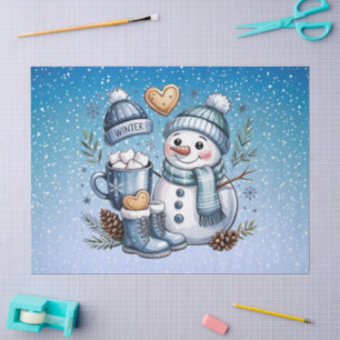 Papel De Seda Muñeco de Nieve Acogedor de Invierno