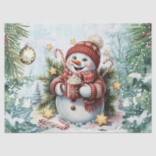 Papel De Seda Muñeco de nieve de Navidad decoupage vintage capri