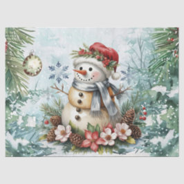 Papel De Seda Muñeco de Nieve de Navidad Decoupage Vintage Capri