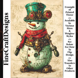 Papel De Seda Muñeco de Nieve Festivo Vibra Steam Punk BL1 Decou
