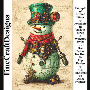 Papel De Seda Muñeco de Nieve Festivo Vibra Steam Punk BL1 Decou