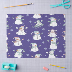 Papel De Seda Muñeco de Nieve Invernal Acogedor