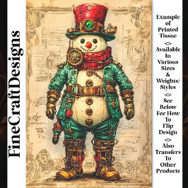 Papel De Seda Muñeco de Nieve Navideño Vibra Steampunk BL2 Decou