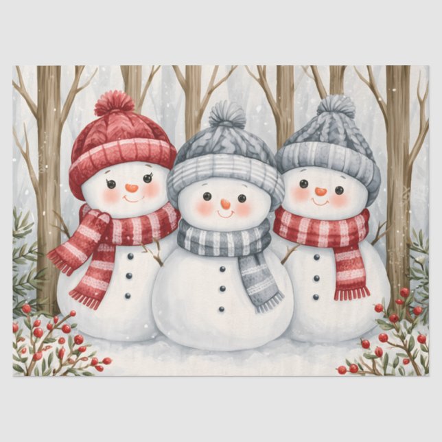 Papel De Seda Muñecos de nieve (Anverso)