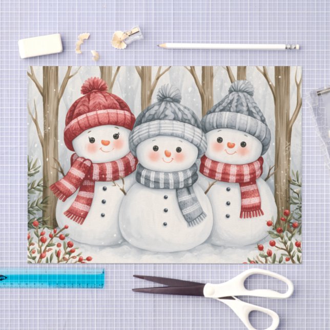 Papel De Seda Muñecos de nieve (Artesanía)
