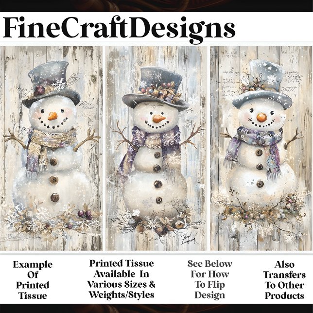 Papel De Seda Muñecos de nieve encantadores con estilo shabby ch (Subido por el creador)