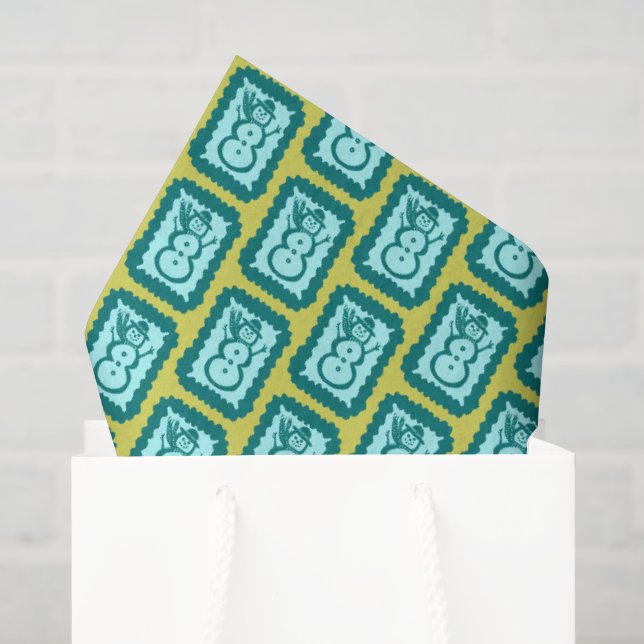 Papel De Seda Muñecos de nieve navideños caprichosos brillantes  (Bolsa de regalo)
