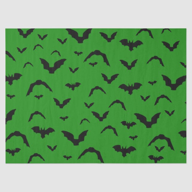 Papel De Seda Murciélagos voladores sobre verde (Anverso)