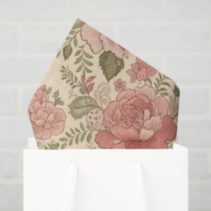 Papel De Seda Musa Floral Polvorienta - Estilo Batik Rosa Polvo 