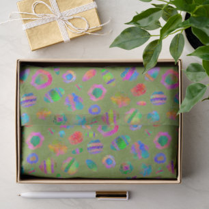 Papel De Seda Musgo Verde Lecho de Río Cristalino