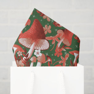 Papel De Seda Mushroom Magic red y green