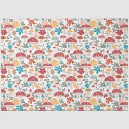 Papel De Seda Mushrooms & Floral Media Century Patrón moderno