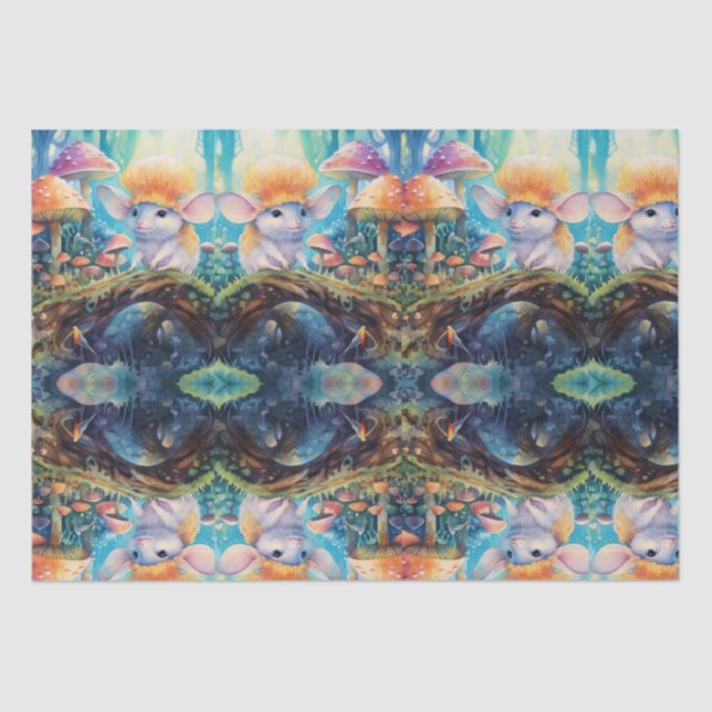 Papel De Seda Mushrooms Mouse Mystic Forest Decoup (Anverso)