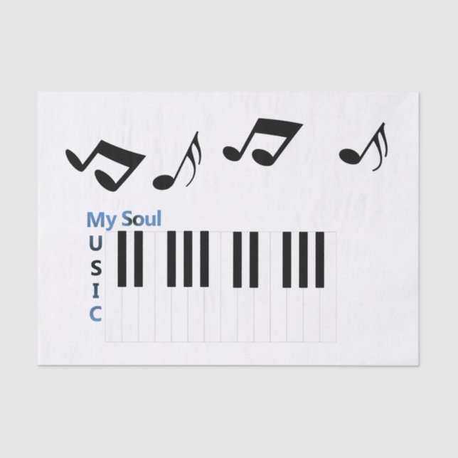 Papel De Seda Music Musical Piano Key Music Note (Anverso)