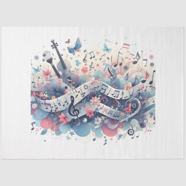 Papel De Seda Music Notes Series Design 5 (Anverso)