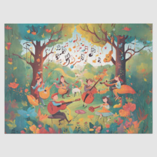 Papel De Seda Música caprichosa en el bosque