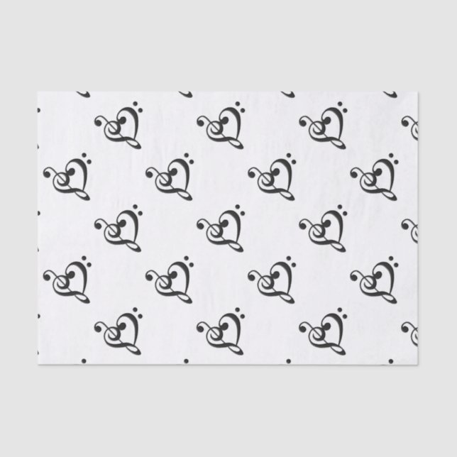 Papel De Seda Música Clef Heart (Anverso)